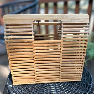 NWT Nasty Gal Square Structural Wood Bag